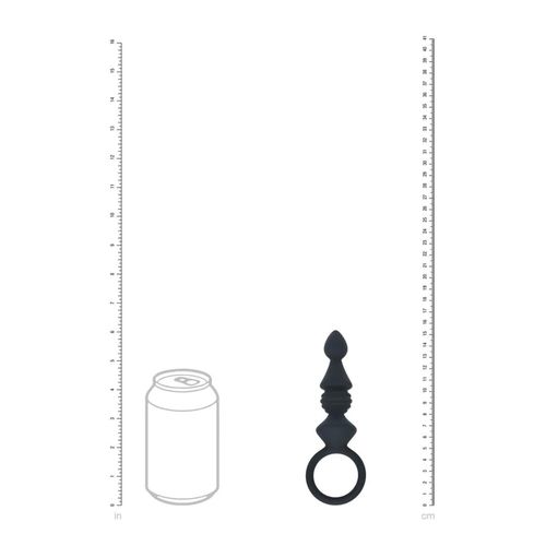 Ribbed Silicone Anal Probe With Loop - Black na Arena.pl