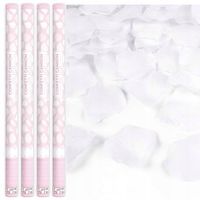 KONFETTI TUBY CONFETTI PŁATKI RÓŻY BIAŁE 4 x 80 cm