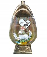 Duży ZNICZ Wielkanocny baranek znicz na Wielkanoc z dedykacją sercem jajko