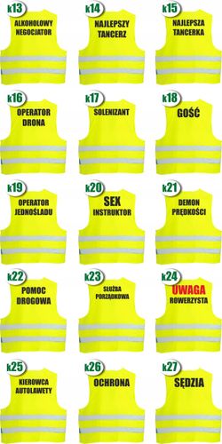 KAMIZELKA ODBLASKOWA śmieszne kamizelki z nadruk na Arena.pl