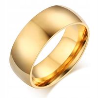 ZŁOTA OBRĄCZKA KLASYCZNA ZE STAL CHIRURGICZNEJ 8MM