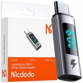 mcdodo adapter przejściówka usb-c usb typ c do lightning iphone 60w miernik
