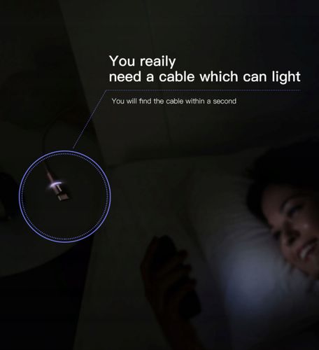BASEUS PANCERNY KABEL LED USB-C 3A 100CM na Arena.pl