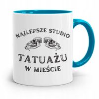 Dla Tatuażystki Tatuażysty Kubek Błękitny Prezent Z Nadrukiem Ze Zdjęciem
