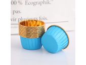 Foremki do muffinek (alu), niebiesko złote, 50 szt.