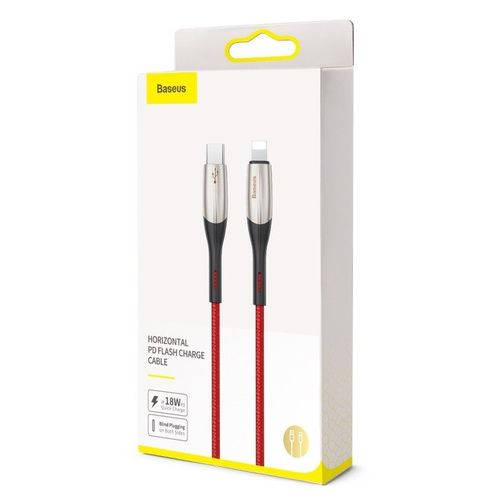 Kabel Usb-C Do Lightning Baseus Horizontal Power Delivery, Dioda Led, 1M (Czerwony) na Arena.pl