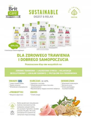 Brit care dog sustainable sensitive insect 3kg na Arena.pl