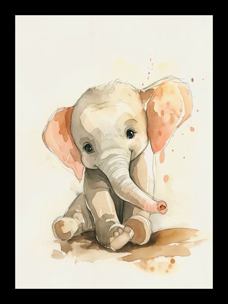 Plakat 13x18cm Siwy Słonik zdjęcie 2