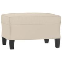 Podnóżek, kremowy, 60x50x41 cm, tapicerowany mikrofibrą