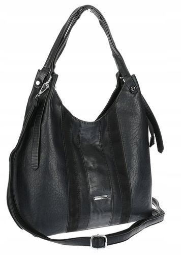 Torebka Damska Listonoszka Worek Shopper Torba na Ramię RS25047H Czarna na Arena.pl