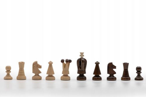 Szachy Królewskie intarsjowane druk brązowe/dąb-brzoza/ NOWOŚĆ/producent na Arena.pl