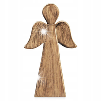 Drewniany Anioł Figurka Anioła Dekoracyjna Ozdobna Figura Stojąca 24 cm