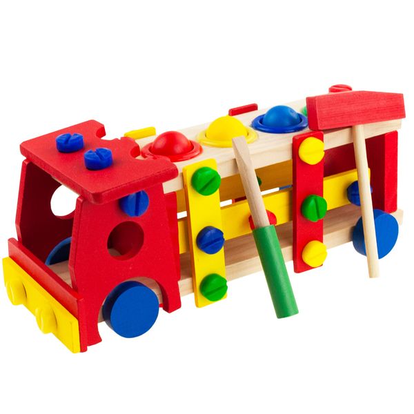 DREWNIANE AUTO DUŻY SAMOCHÓD KLOCKI MŁOTEK zdjęcie 14