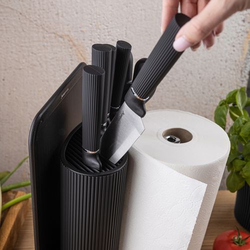 zestaw noży w stojaku z deską i chwytem na ręcznik klausberg kb-7977 na Arena.pl