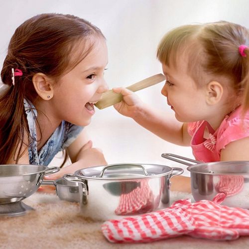ZESTAW KUCHENNY KUCHARKI DO GOTOWANIA METALOWE GARNKI FARTUSZEK DLA DZIECI na Arena.pl