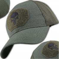 Czapka z daszkiem Czacha bejsbolówka PUNISHER Zielona Męska wojskowa Haft