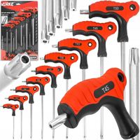 VERKE V86434 ZESTAW WKRĘTAKÓW Z UCHWYTEM T TORX 9 SZTUK