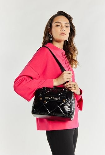Torebka Damska Listonoszka MONNARI Pojemna KUFEREK Pikowana Lakierowana na Arena.pl
