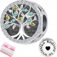 Srebrny charms zawieszka drzewko rodzina drzewo serce srebro 925 beads