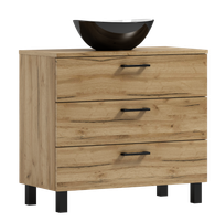 Szafka łazienkowa ROMA 60  dąb craft złoty z umywalką Eliza C (W1)