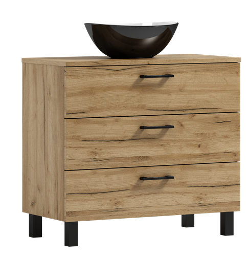 Szafka łazienkowa ROMA 60  dąb craft złoty z umywalką Eliza C (W1) na Arena.pl