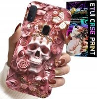 ETUI DO SAMSUNG GALAXY A20E - KOBIECE, MODNE WZORY, CZASZKA W RÓŻE
