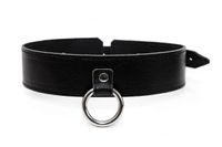 Obroża Ze Skóry Naturalnej Z Kółkiem Do Smyczy - Leder 1023