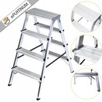 Drabinka 2x4 dwustronna aluminiowa 4 stopniowa 120KG Schodki lekka Stabilna
