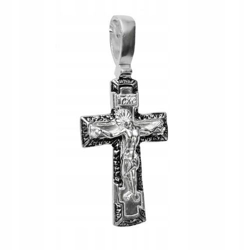 Prawosławny Krzyż srebrny pr.925 z Modlitwą i Jezusem Chrystusem Dwustronny na Arena.pl