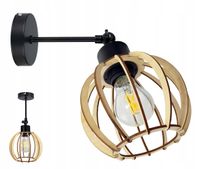 LAMPA KINKIET E27 ścienny ruchomy loft KULA Drewno
