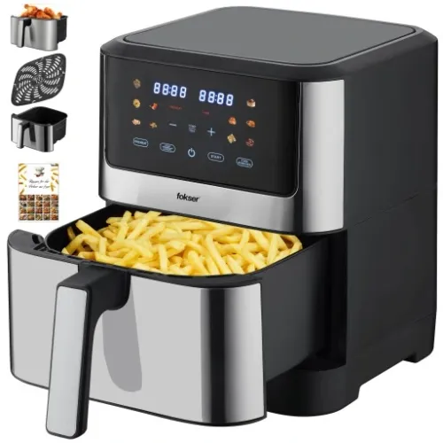 Beztłuszczowa Frytkownica FOKSIER K11 AirFryer XXL 8L 12w1 1800W + PRZEPISY na Arena.pl