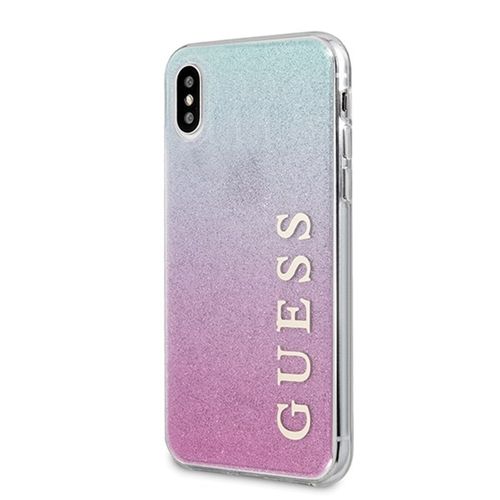 Guess Glitter Gradient - Etui iPhone Xs / X  (Pink/Blue) na Arena.pl