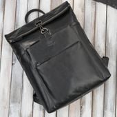 plecak skórzany vintage roll top na laptopa miejski czarny paolo peruzzi