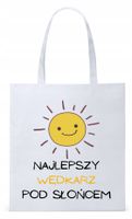 Dla Wędkarza Rybaka Torba Eco Biała Shopper Z Nadrukiem Ze Zdjęciem