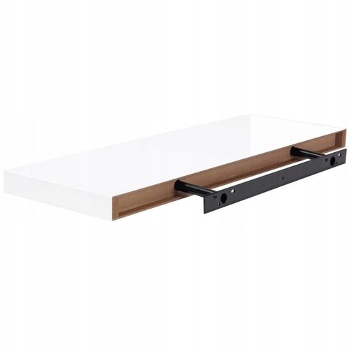 PÓŁKA ŚCIENNA WISZĄCA DESKA SALON BIAŁY POŁYSK 50 na Arena.pl