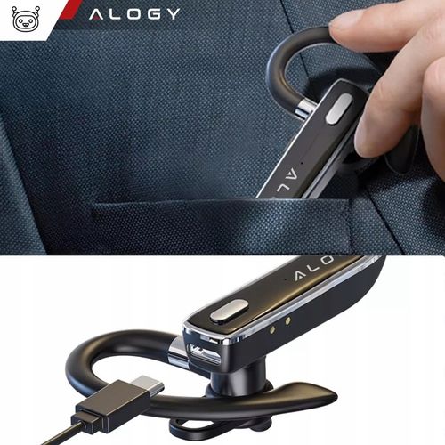 SŁUCHAWKA BLUETOOTH 5.1 ALOGY BEZPRZEWODOWY ZESTAW SŁUCHAWKOWY 12H ROZMÓW na Arena.pl
