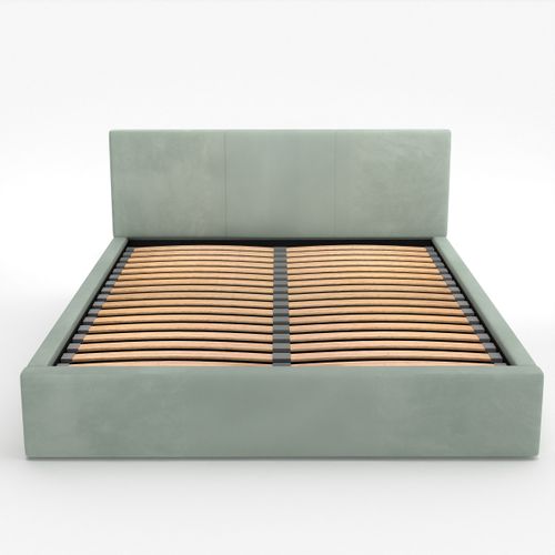 ŁÓŻKO TAPICEROWANE DO SYPIALNI 180x200 ŁÓŻKO PODWÓJNE Z POJEMNIKIEM MIĘTOWE na Arena.pl