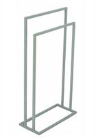 NOWOCZESNY STOJAK WIESZAK NA RĘCZNIKI 2 RAMIENNY METAL LOFT SREBRNY