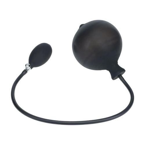 ribbed inflatable silicone anal plug - black na Arena.pl