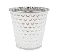 DONICZKA OSŁONKA METALOWA NA DONICZKĘ SREBRNA 15cm