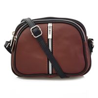 VERA PELLE torebka damska skórzana listonoszka 3 komorowa V463 brązowa