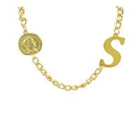 naszyjnik literka z monetą