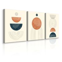 OBRAZY DO SYPIALNI SET FIGURY GEOMETRYCZNE STYL BOHO MINIMALIZM 90cm x 40cm