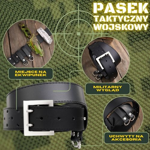 pasek męski skórzany wojskowy 120 cm pg-06-bl-120 na Arena.pl