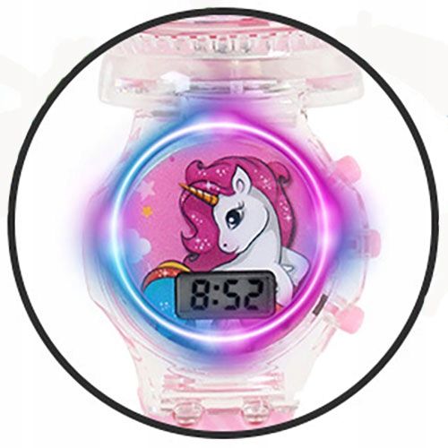 zegarek dziecięcy OBROTOWY dla dziewczynki UNICORN jednorożec MUSIC ŚWIATŁO na Arena.pl