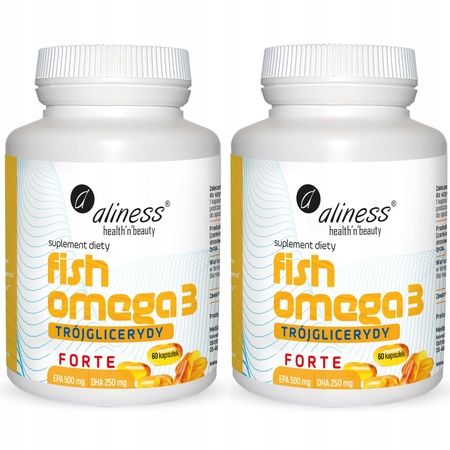 2x Aliness Fish Omega 3 FORTE Trójglicerydy 500/250 mg Wsparcie serca mózgu na Arena.pl