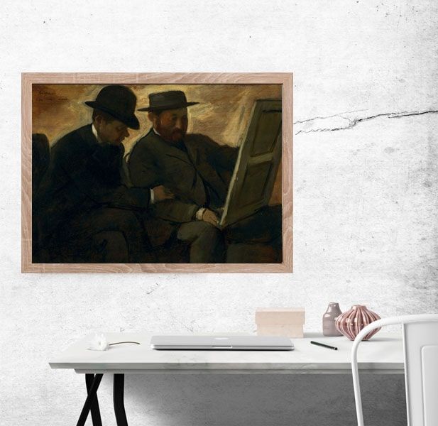 Paul Lafond and Alphonse Cherfils Examining a Painting, Edgar Degas - plakat 50x40 cm zdjęcie 2