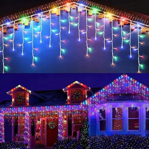 Lampki LED 1000 Kurtyna Świetlna Sople ZEWNĘTRZNE Girlanda multikolor na Arena.pl