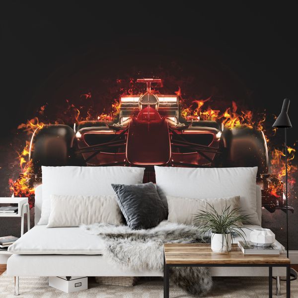 Emaga Fototapeta Płonący Bolid F1 Tapeta Samoprzylepna 104x70.5 zdjęcie 5