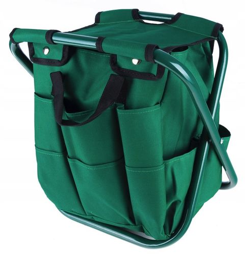 Stołek Składany Taboret Ogrodowy Wędkarski Z Torbą Na Narzędzia na Arena.pl